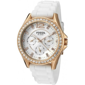 Bracelet de montre Fossil ES2810 Silicone Blanc 18mm